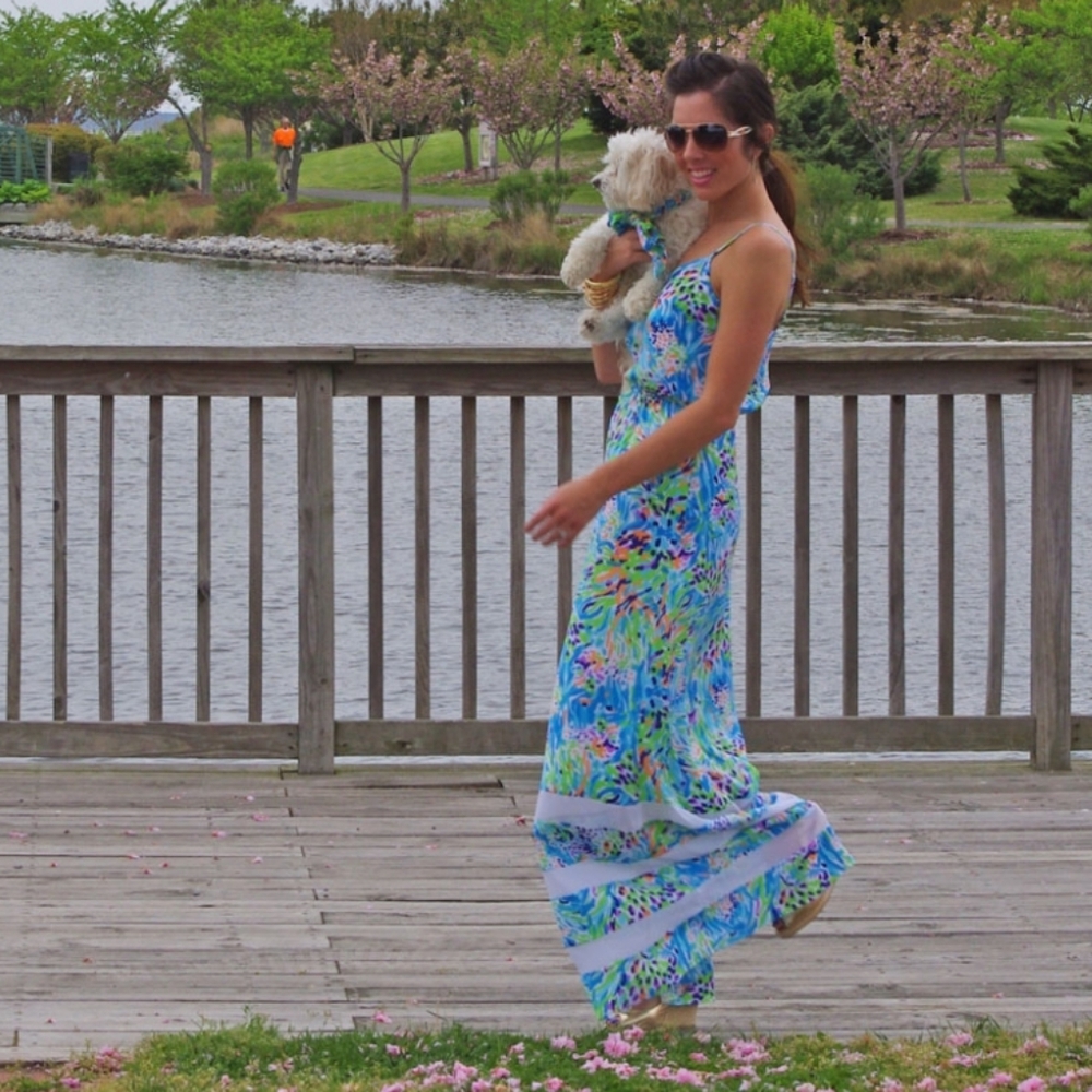 Lilly Pulitzer Deanna Maxi In Sea Soiree Dress XS - Picture 2 of 14